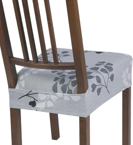 Vista 38 de SearchI Fundas de asiento para sillas de comedor elásticas, juego de 4, suaves, extraíbles, lavables, fundas protectoras de asiento para sillas