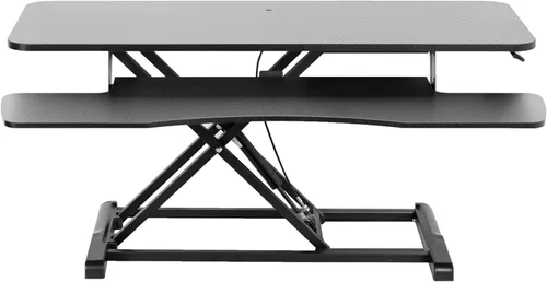 Vista 25 de VIVO - Convertidor de escritorio de 32 pulgadas, Serie K, elevador ajustable de altura para pasar de sentado a de pie, estación de trabajo para dos