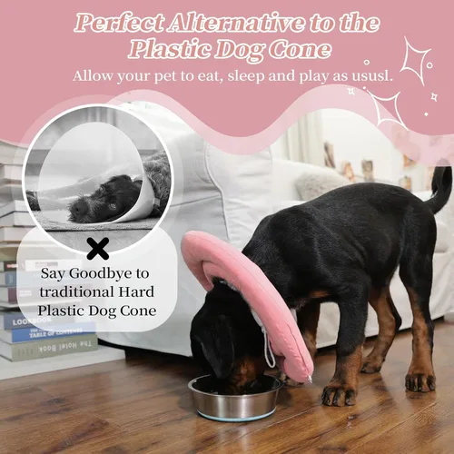 Vista 4 de IDOMIK Collar de recuperación para perro, cono suave impermeable para perro después de la cirugía, cómodo collar isabelino protector alternativo