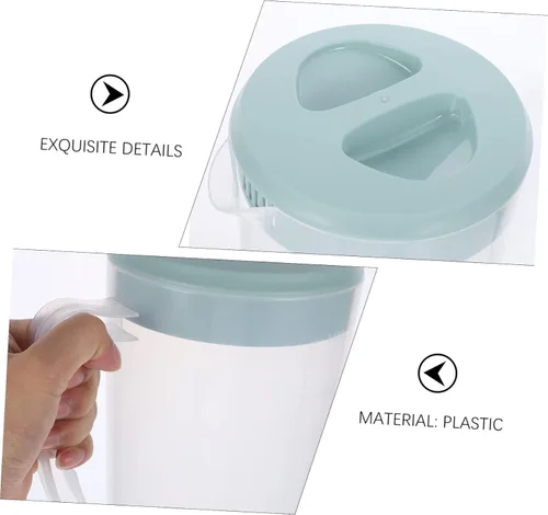 Vista 5 de Recipiente transparente grande de plástico dispensador de leche, jarra de té de 87.9 fl oz para nevera, jarra de agua fría, tetera de café, tetera