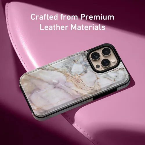 Vista 694 de LETO para iPhone 15 Pro Funda tipo cartera - Tapa tipo folio con patada - Diseños de moda - Tarjetero - Funda protectora para mujeres y niñas - 6.1
