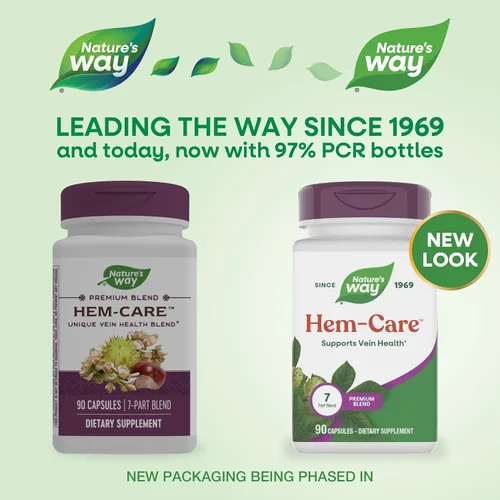 Vista 2 de Nature's Way Premium Hem-Care - Mezcla única para la salud de las venas*, 90 cápsulas
