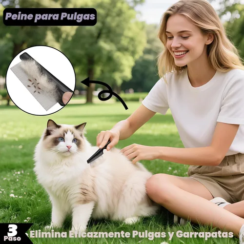 Vista 6 de 3 piezas de cepillo de limpieza automática y rastrillo de aseo para mascotas y cepillo de baño para perros, gatos y caballos Peine de desenredado