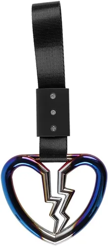 Vista 4 de Q1-TECH, JDM Tsurikawa Anillo japonés de metro, tren, autobús, mango de corazón roto, correa de mano, anillos de advertencia para parachoques