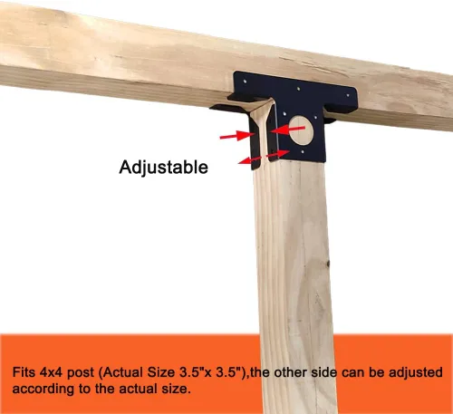 Vista 5 de 2 soportes de esquina resistentes para pérgola de 3 vías en T, para 4 x 4 (tamaño real: 3.5 x 3.5) soporte de poste para pérgola Gazebo Kit (2)