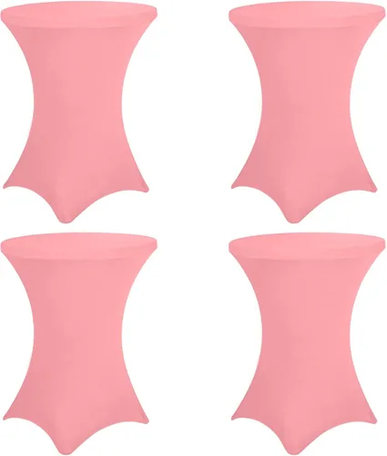 Vista 19 de Paquete de 4 manteles de elastano para mesa de cóctel de 32 x 43 pulgadas, manteles cuadrados elásticos de esquinas cuadradas, mantel redondo