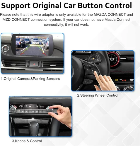 Vista 5 de CARabc Adaptador Carplay de Apple compatible con Mazda 2/3/6/CX3/CX5/CX9/MX5/FIAT 124 2014-2021 año, apto para Carplay y Android Auto, TK78-66-9U0C