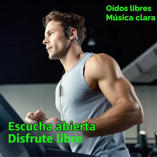 Vista 5 de Auriculares de oreja abierta de conducción de aire, auriculares con cable de 0.138 in y micrófono integrado adecuados para actividades al aire libre