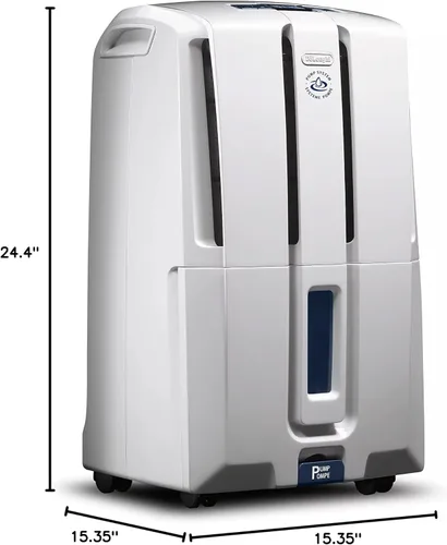 Vista 12 de De'Longhi Deshumidificador de 50 pintas con bomba, color blanco