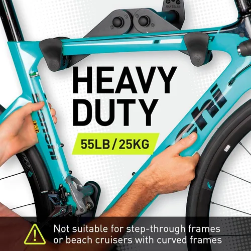 Vista 2 de Vibrelli Soporte de pared para bicicleta, estante de almacenamiento horizontal para colgar bicicletas en el garaje, colgador de bicicleta ajustable