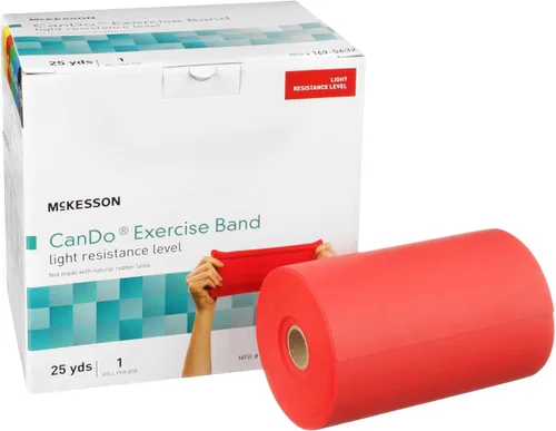 McKesson Can Do - Banda de resistencia para ejercicio, bandas de entrenamiento para terapia física, color rojo, resistencia a la luz, 5 pulgadas x
