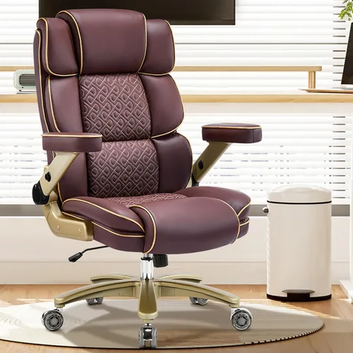 Vista 11 de Silla de oficina grande y alta, 500 libras, reposabrazos 5D, silla ejecutiva de cuero resistente con asiento cómodo, lumbar ajustable, respaldo