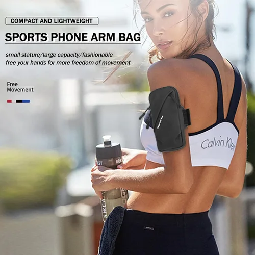 Vista 5 de Muñequera para teléfono celular, ajuste universal, resistente al agua, transpirable, soporte para teléfono para correr, ciclismo, escalada