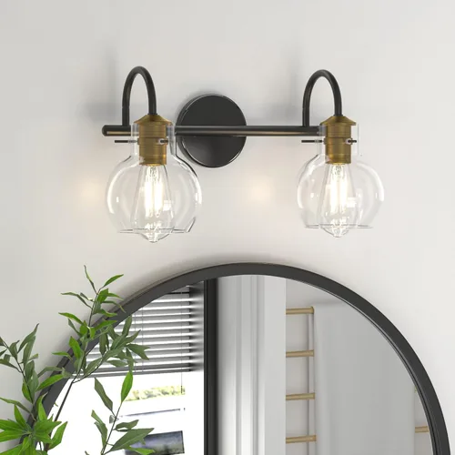 Vista 13 de Accesorios de Iluminación para Tocador de Baño, Apliques de Pared Montados en Baño, Luces de Tocador Sobre Espejo con Pantalla de Vidrio Globo, Base