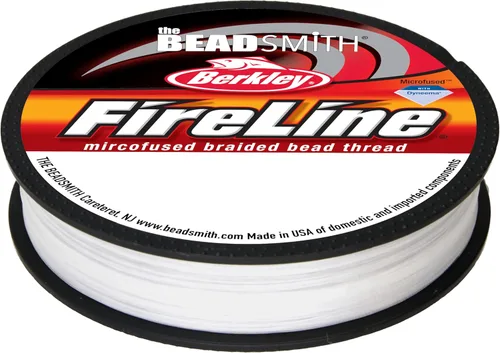 Vista 5 de The Beadsmith Fireline by Berkley - Hilo trenzado microfusionado - Prueba de 4 libras, diámetro de 005"/.12mm, carrete de 50 yardas, color cristal