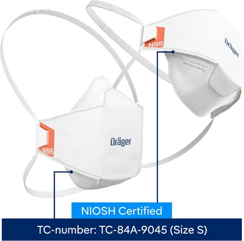 Vista 3 de Dräger X-plore 1950 N95 respirator mask NIOSH-approved respirator mask for construction, DIY, home improvement