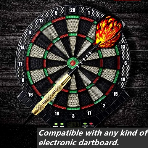 Vista 9 de Juego de dardos de punta suave, 12 dardos de punta de plástico de 0.63 oz con barriles de acero de latón y ejes de aluminio, 200 puntas de dardos
