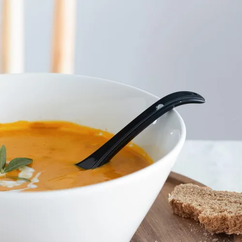 Vista 7 de DOWAN Cucharas de sopa, cerámica china, cucharas de sopa asiáticas, cuchara japonesa blanca grande para Ramen Pho Wonton Dumpling Miso, diseño