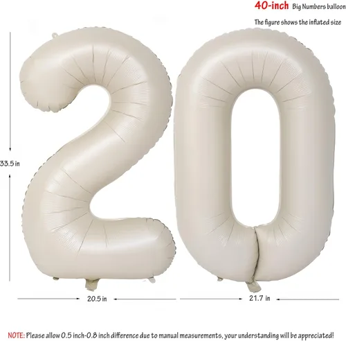 Vista 139 de Globos de 40 pulgadas con números de caramelo, papel de aluminio de helio, globos de látex de Mylar para fiesta de cumpleaños, decoración digital 0