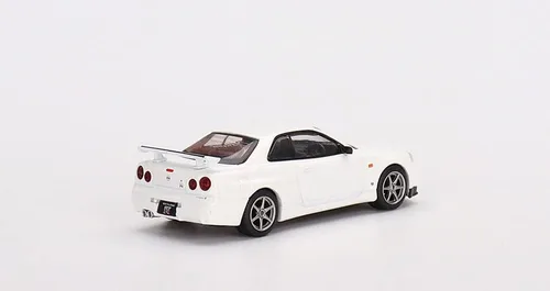 Vista 3 de True Scale Miniatures Modelo de coche compatible con Nissan Skyline GT-R (R34) V-Spec N1 White Limited Edition 1/64 Modelo de coche fundido a