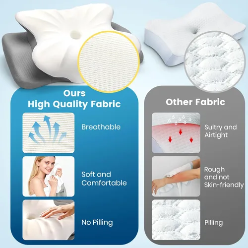 Vista 2 de ASTARRY Almohada cervical para cuello y hombro, almohada de espuma viscoelástica de contorno, almohada ergonómica de apoyo para el cuello
