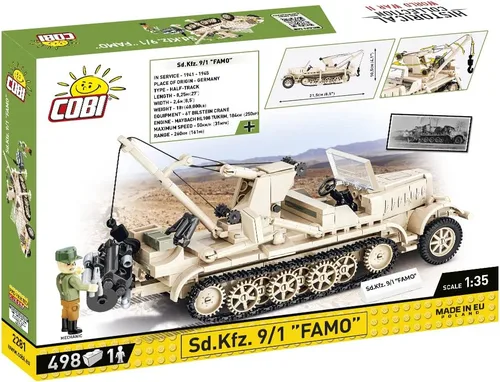 Vista 2 de COBI Colección Histórica WWII Sd.Kfz. 9/1 "FAMO Juego de construcción de vehículos, 498 piezas