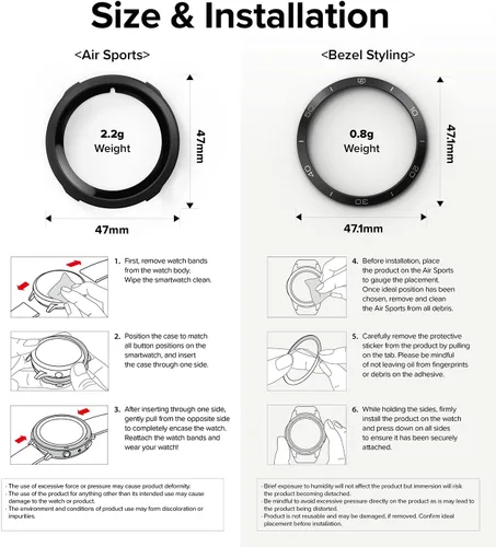 Vista 8 de Ringke Air Sports + estilo de bisel [estilo y protección en uno] Compatible con Samsung Galaxy Watch 5 de 1.732 in, funda flexible de poliuretano