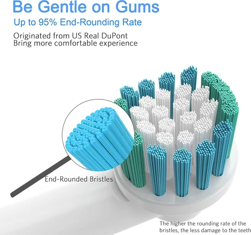 Vista 3 de Cabezales de repuesto compatibles con cepillos de dientes eléctricos Oral B Braun, repuestos de cabezal de cepillo para limpieza de precisión