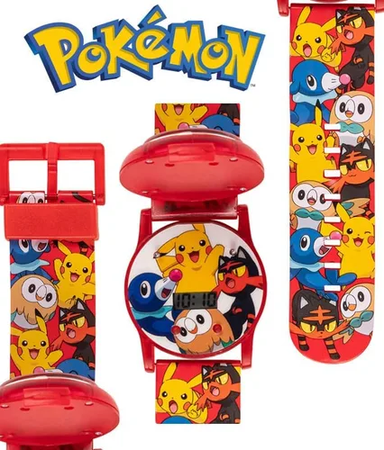 Vista 4 de Accutime Reloj de cuarzo digital LCD Pokemon para niños, niñas y adultos de todas las edades