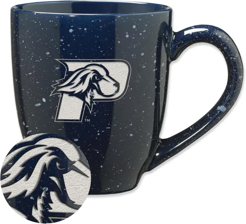 Vista 188 de Rico Industries NCAA Saint Joseph's (PA) Hawks Logo Principal Color Marrón 16 oz Logotipo del Equipo de Color Láser Grabado en Cerámica Moteada Taza