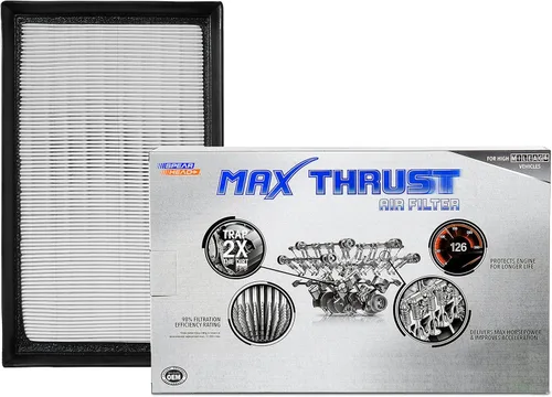 Vista 70 de Filtro de aire de motor Spearhead MPG Defense Max Thrust para vehículos de todo kilometraje, se adapta como el OEM, restaura MPG y aceleración