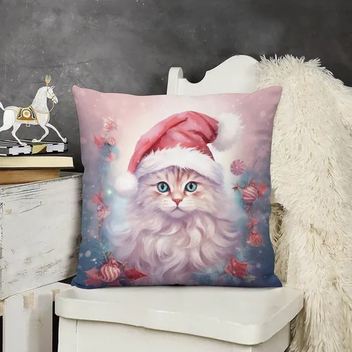 Vista 15 de Funda de cojín de 12 x 12 pulgadas, diseño floral de Feliz Navidad, terciopelo suave, decorativa, cuadrada, fundas de almohada para sofá, cama y sofá