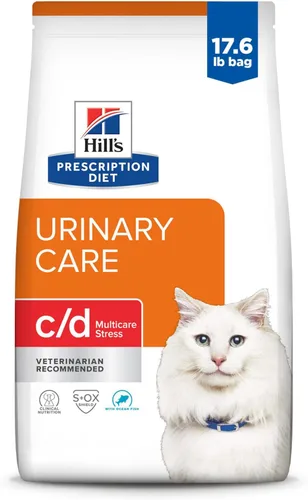 Vista 17 de Comida seca para gatos Hill's Prescription Diet c/d Multicare Stress Urinary Care sabor a pescado del océano, dieta veterinaria, bolsa de 8.5 lb