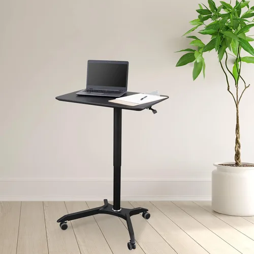 Vista 2 de Stand Up Desk Store - Carrito de escritorio neumático, de altura ajustable, con ruedas para computadora portátil, de pie