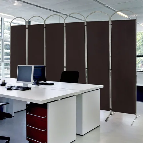 Vista 2 de Giantex Divisor de habitación plegable de 6 paneles de 6.2 pies, color marrón, pantalla de privacidad de tela plegable independiente de 130 pulgadas