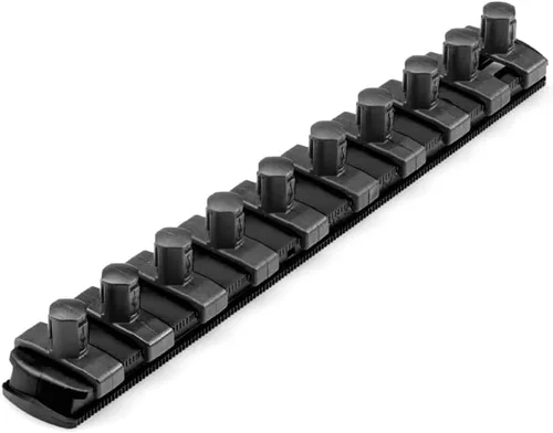 Vista 8 de TEKTON Carraca de 3/8 pulgadas x Riel para Dados de 13 pulgadas, 15 Clips (Rojo) OSR12115 Fabricado en Estados Unidos