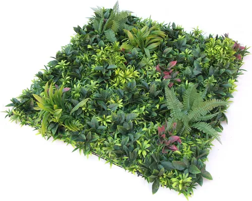Vista 3 de ULAND Paneles de pared de plantas artificiales, 1 pieza de 40 x 40 pulgadas, decoración de fondo de pared de césped verde, hojas de hiedra