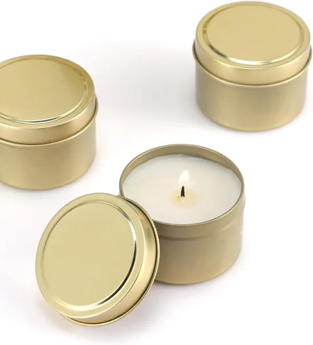 Vista 8 de SONVIIBOX 24 latas de velas negras de 4 onzas, frascos de velas, recipientes de velas a granel para fabricación de velas, tarros de almacenamiento