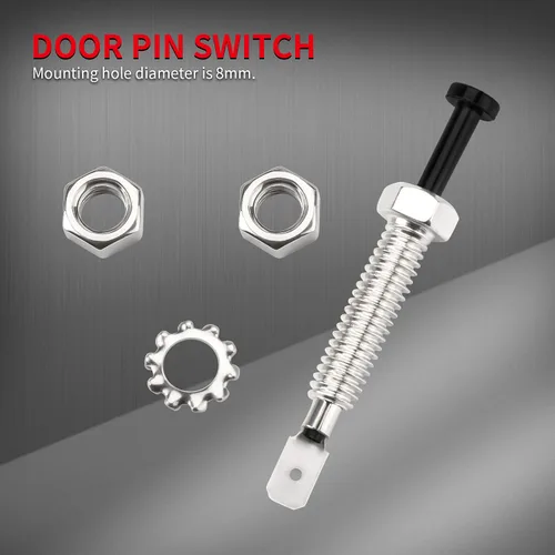 Vista 4 de DaierTek Interruptor de pasador de puerta para capó de coche, alarma automática, seguridad ajustable, encendido y apagado momentáneo, 12 V CC 20 A