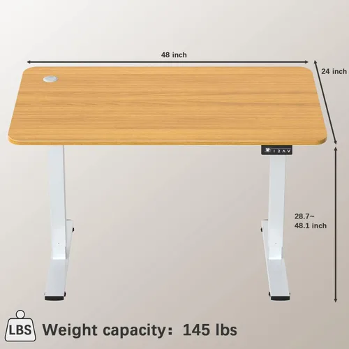 Vista 57 de Furmax Escritorio eléctrico de altura ajustable grande de 55 x 24 pulgadas, escritorio de pie para oficina en casa, escritorio de computadora