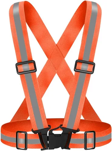 Vista 10 de High Visibility Reflective Vest Safety Vest Running Reflective Gear Adjustable Reflective Vest for Walking,Jogging,Hiking,Night Cycling