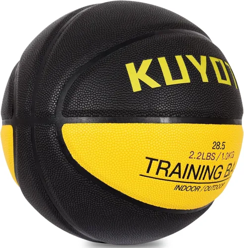 Vista 2 de KUYOTQ 3LBS/3.3LBS/2.2LBS Weighted Heavy Training Basketball 29.5/28.5" in and Outdoor Improving Handling Dribbling Passing Rebounding Skill