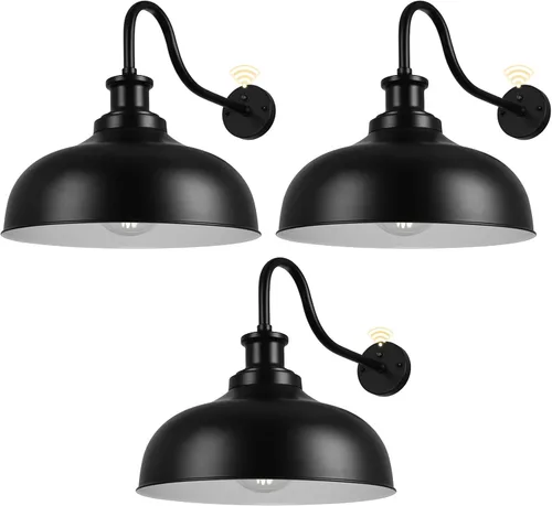 Vista 12 de Lámpara de Granero para Exteriores, Aplique de Pared Exterior con Cúpula de 16 Pulgadas Estilo Granja, Luminaria de Montaje en Pared Exterior