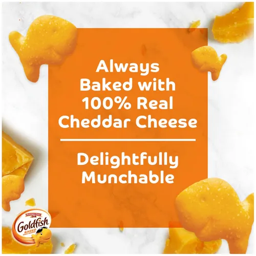 Vista 85 de Goldfish Galletas de Queso Cheddar, Galletas de Snack Horneadas, Paquetes de Snack de 1 onza para Llevar, Caja de 20
