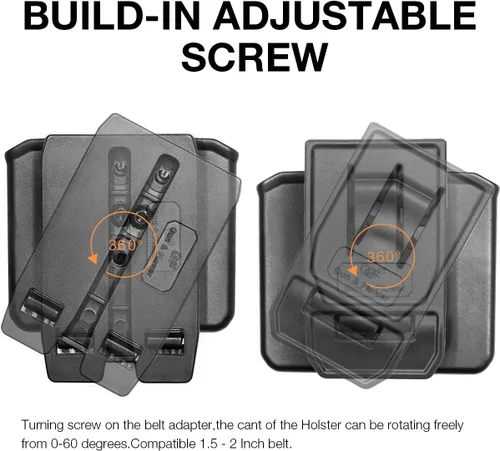 Vista 4 de Bolsa universal doble para revistas, soporte doble compatible con cargadores de doble pila de 0.354 in.40, clip para cinturónbolsa Molle Mag