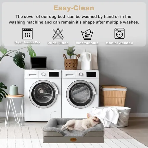 Vista 8 de Tailwaggz Cama refrescante para mascotas para perros y gatos medianos, sofá cama ortopédica impermeable para perros, sofá cama de espuma de apoyo