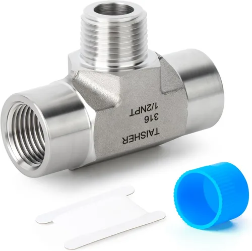 Vista 30 de TAISHER 1 piezas de forja de acero inoxidable 304 accesorios de tubería de 4 vías, accesorios de tubería hembra NPT de 1/2 "x 1/2" x 1/2