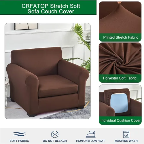 Vista 2 de CRFATOP Fundas elásticas para silla, fundas para sofá, fundas para sofá, fundas para sofá, fundas protectoras de muebles con parte inferior elástica