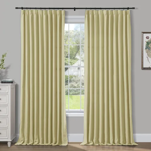 Frelement Cortinas opacas para interiores de 52 pulgadas de ancho, cortinas divisoras de habitación, cortinas con aislamiento térmico para Beige