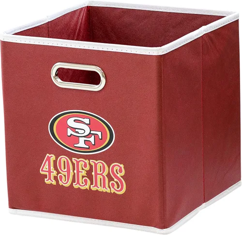 Franklin Sports Contenedores de almacenamiento NFL - Contenedor cúbico plegable + cesta - Oficina NFL, Dormitorio + Sala de estar - 27.9 cm x 27.9 cm